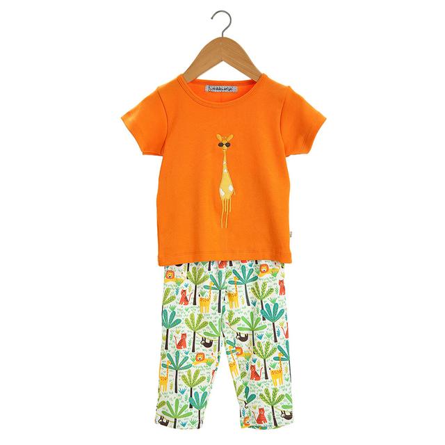 Mi Dulce An'ya - Embroidered Safari Pyjama Set - Orange