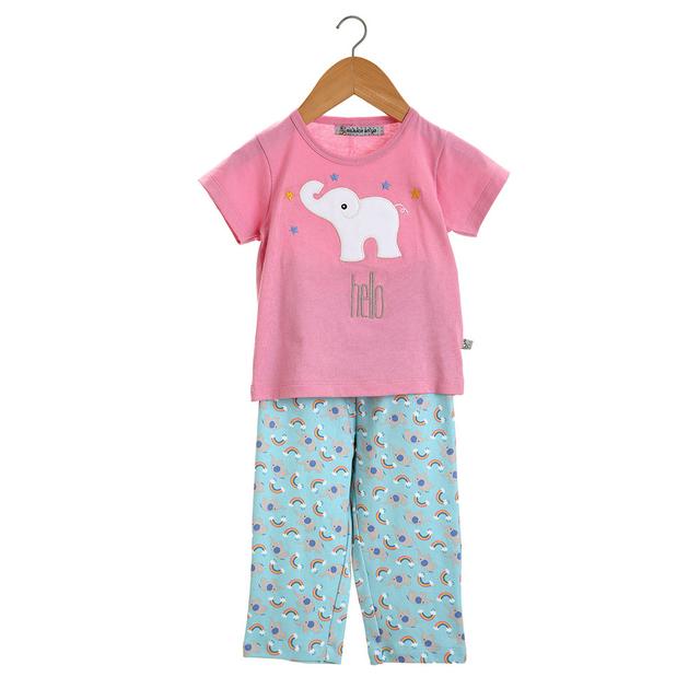 Mi Dulce An'ya - Hello Elephant Pyjama Set - Pink