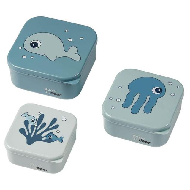 Done By Deer - Snack Box Set Sea Friends - 3pcs - Blue