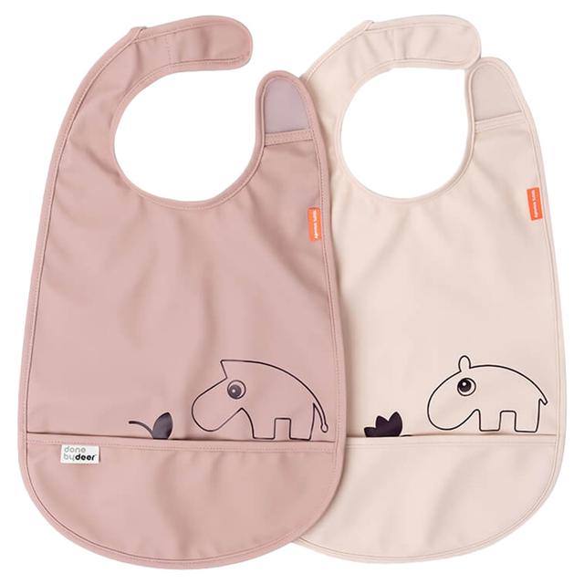 Done by Deer - Deer Friends Bib With Velcro - Pack of 2 - Powder