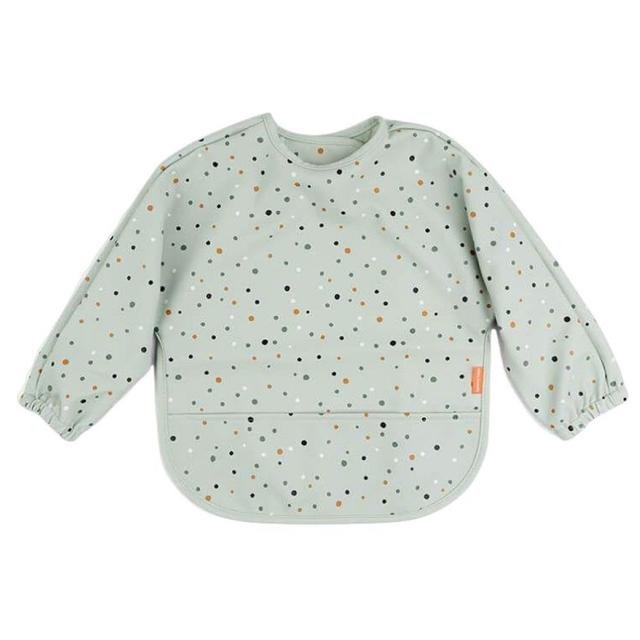 Done By Deer - Sleeved Pocket Bib Happy Dots - Green