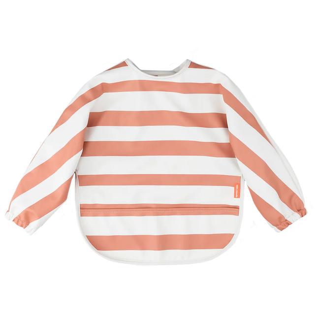 Done by Deer - Sleeved Pocket Bib - Papaya Stripes