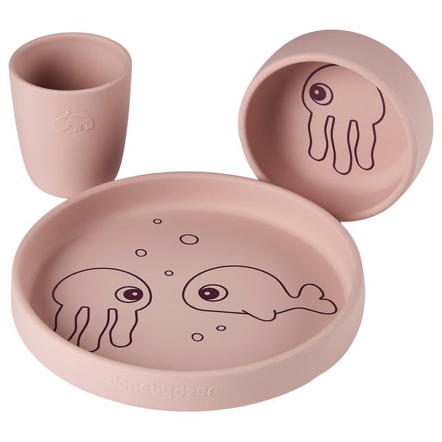 Done By Deer - Silicone Sea Friends Dinner Set - Powder