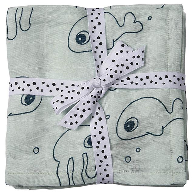 Done By Deer - Swaddle 2-Pack Sea Friends - Blue