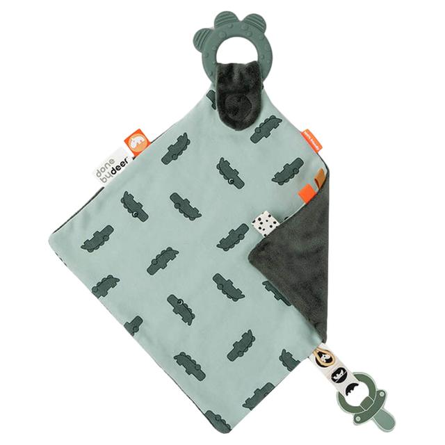 Done by Deer - Comfort Blanket with Teether - Croco Green