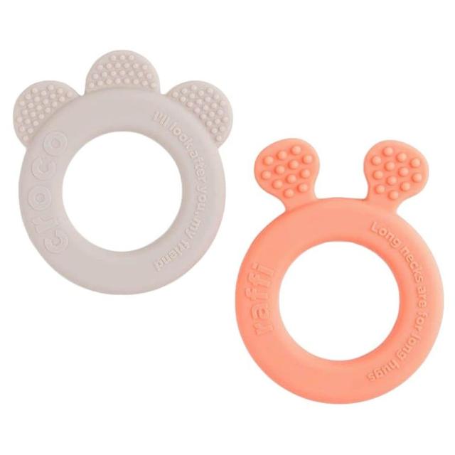 Done By Deer - Teether Deer Friends - Pack Of 2 - Sand/Coral