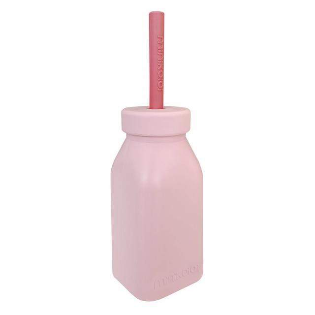 Minikoioi - Bottle & Straw - Pinky Pink/Velvet Rose