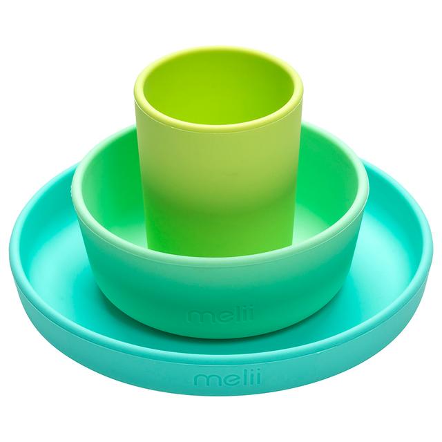 Melii - Silicone Feeding Set - 3pc - Green