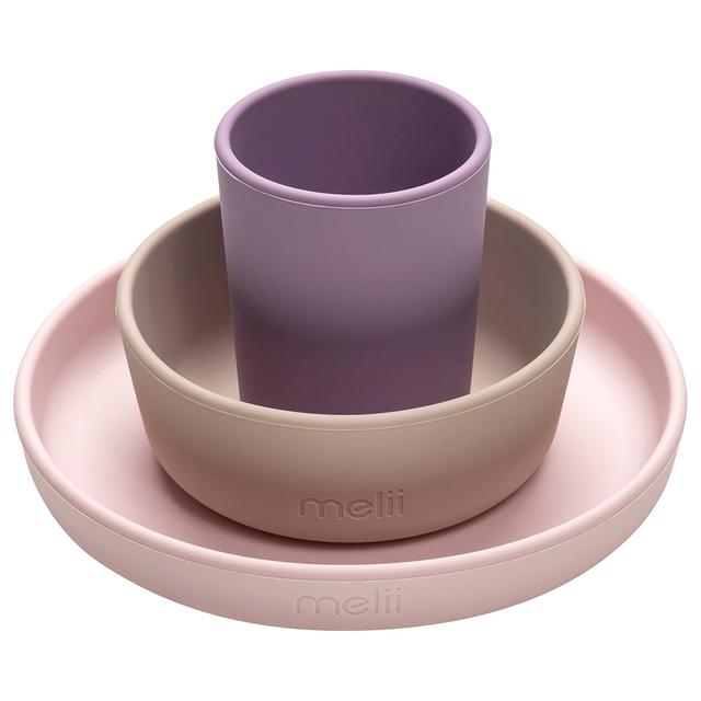 Melii - Silicone Feeding Set - 3pc - Pink