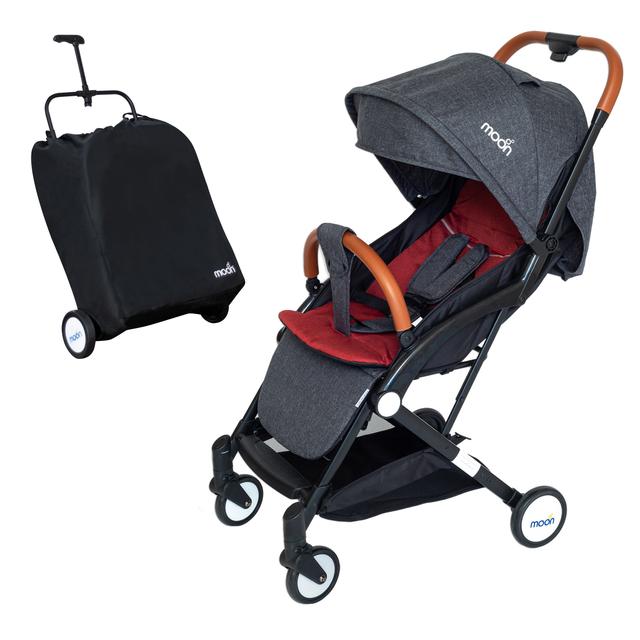 Moon Ritzi Travel Cabin Stroller - Black/Red 