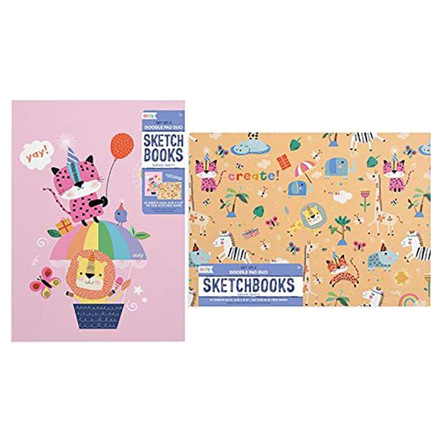 Ooly - Doodle Pad Duo Sketchbooks - Set Of 2 - Safari Party