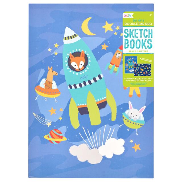 Ooly - Doodle Pad Duo Sketchbook - Set Of 2 - Space Critters