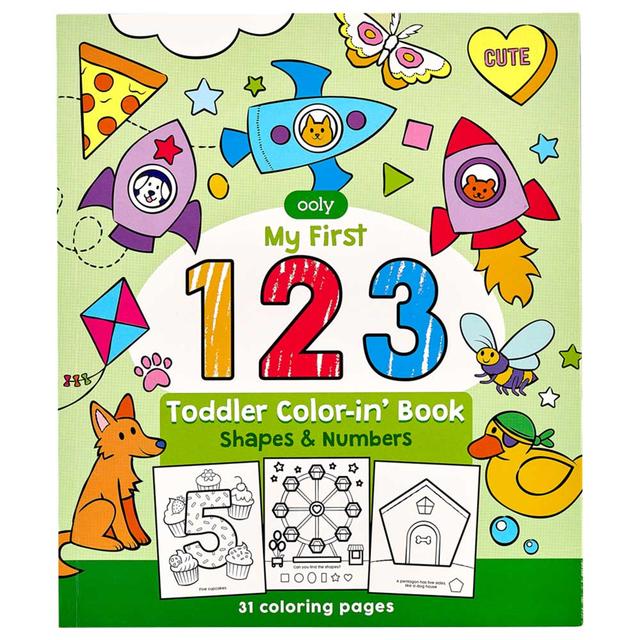 Ooly - Toddler Color-In' Book - 123 Shapes & Numbers