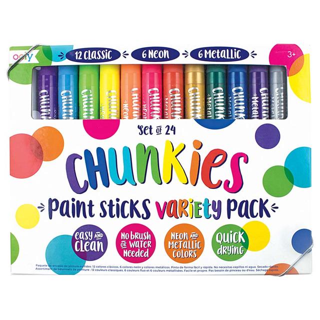 Ooly - Chunkies Paint Sticks - Set Of 24 - Variety Pack