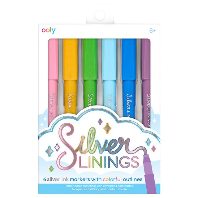 Ooly - Silver Linings Outline Markers - Set Of 6