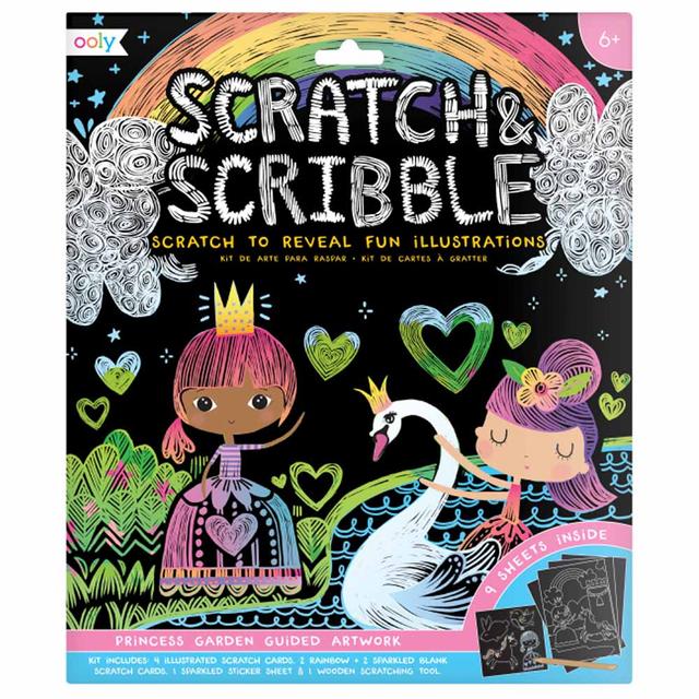 Ooly - Scratch & Scribble Art Kit- Princess Garden