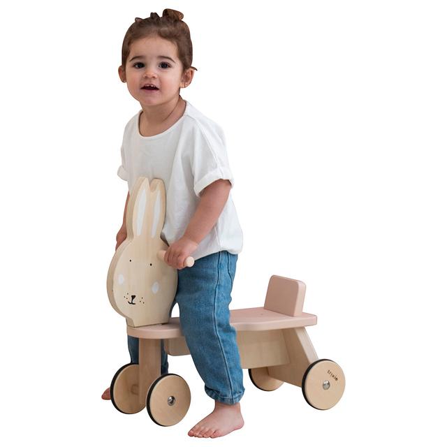 Trixie - Wooden Bicycle 4 Wheels - Mrs. Rabbit - Pink