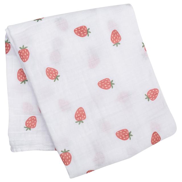 Lulujo - Muslin Swaddle - L - Strawberries