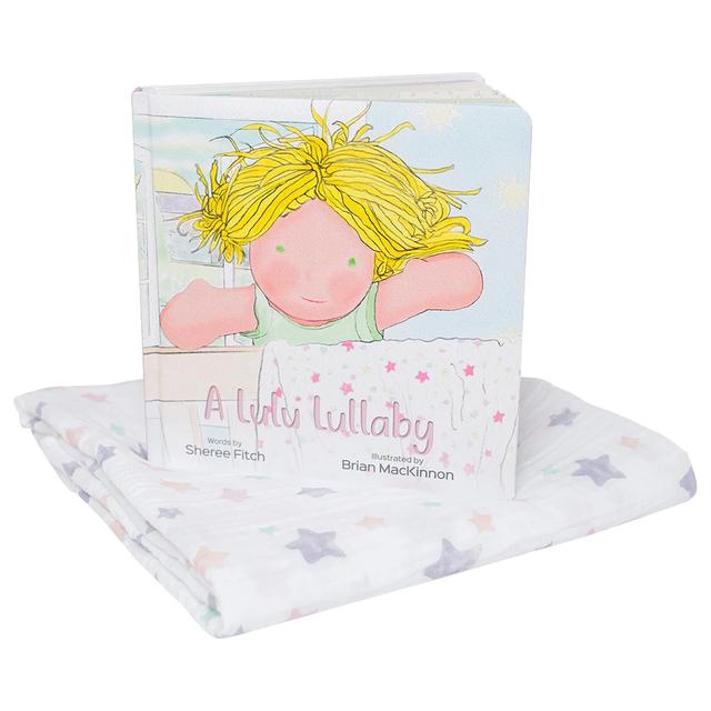 Lulujo - Cotton Swaddle & Book Gift Set - Lulu Lullaby Pink