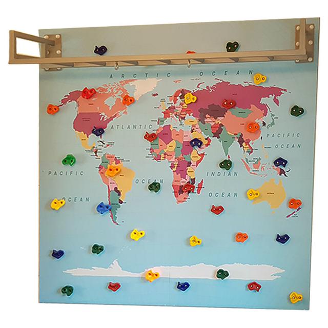 Moon Kids - Map Climbing Wall With Monkey Bars - 2 Panels