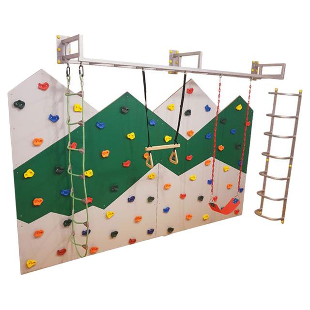 Moon Kids - Mountain Climbing Wall w/ Monkey Bars Green/Grey