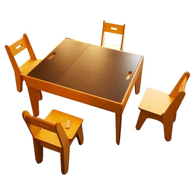 Moon Kids - Chalk Board Table Set - 1 Table & 4 Chairs