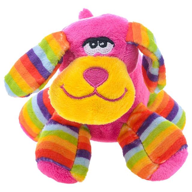 Tiny Hug - Uniqkidz Soft Toy - Rainbow Dog - 10cm - Pink