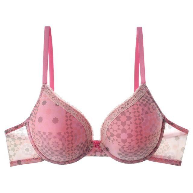 Lacy Dreams - Casual Printed Lace Bra - Pink