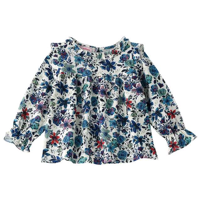 Jelliene - Floral Aop Woven Top - Blue