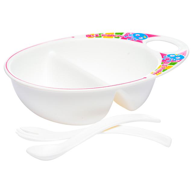 Tiny Hug - Bowl, Spoon & Fork Feeding Set - White