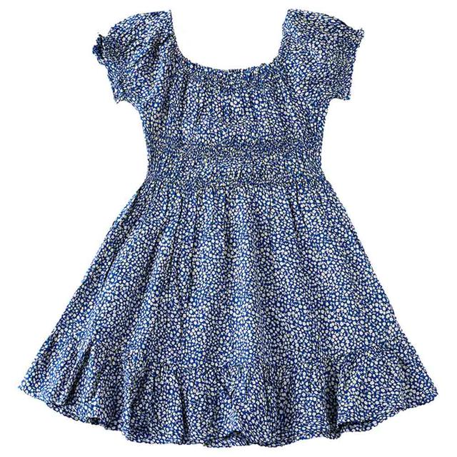 Jelliene - Aop Woven Floral Dress - Blue