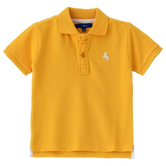 Jam - Boys Basic Solid Polo Neck T-Shirt - Mustard