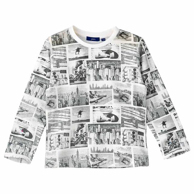 Jam - Round Neck Full Sleeves Printed T-Shirt - White