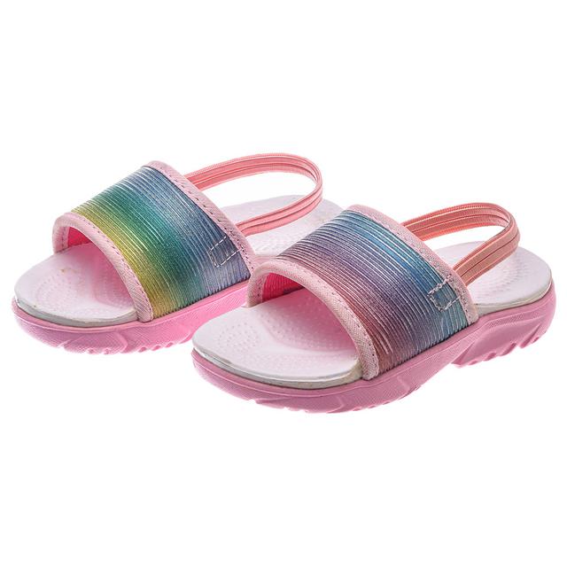 Uniq Kidz - Girls Anti-Slip Slide Sliders - Pink Rainbow