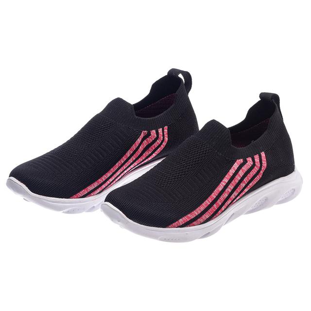 Uniq Kidz - Girls Knitted Laceless Trainers - Black