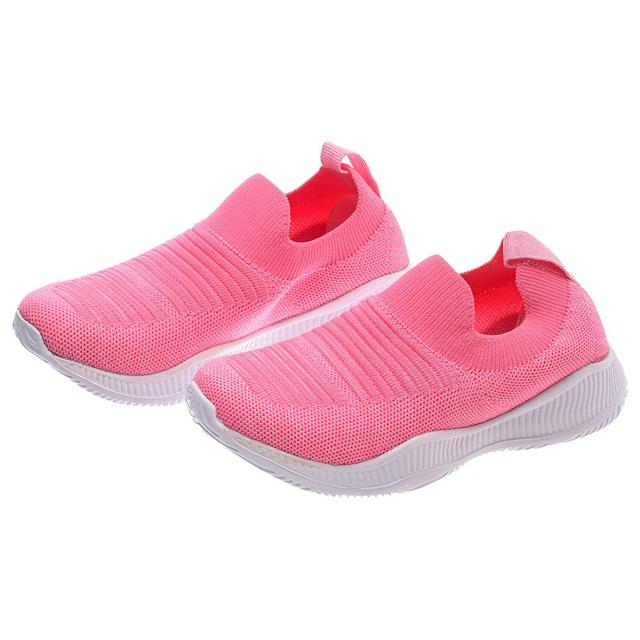 Uniq Kidz - Girls Knitted Laceless Trainers - Baby Pink