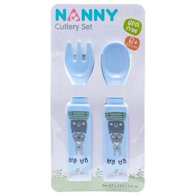 Uniq Kidz - Nanny Cutlery Set 2pcs - Blue