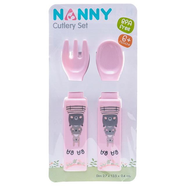 Uniq Kidz - Nanny Cutlery Set 2pcs - Pink