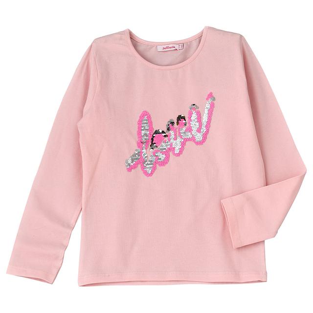 Jelliene - Long Sleeves Printed T-Shirt - Pink