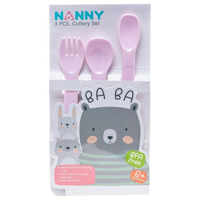 Uniq Kidz - Nanny Cutlery Set 3pcs - Pink