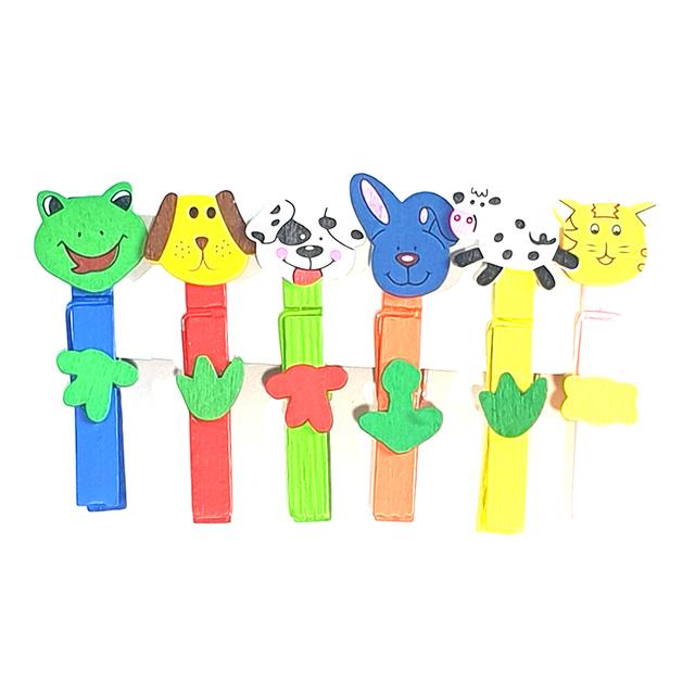 Mindset - Wooden Craft Animals Pegs Clips 6pcs