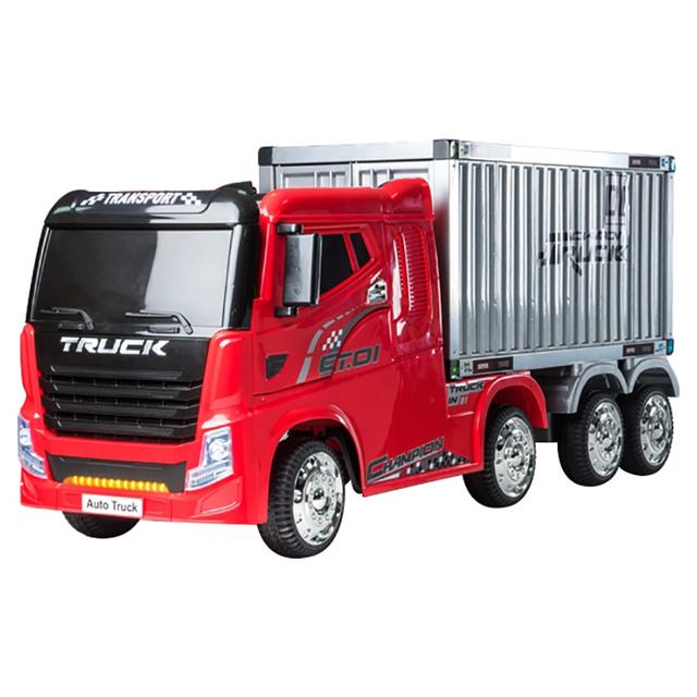 Megastar Battery Towing Container Ride On Truck Red