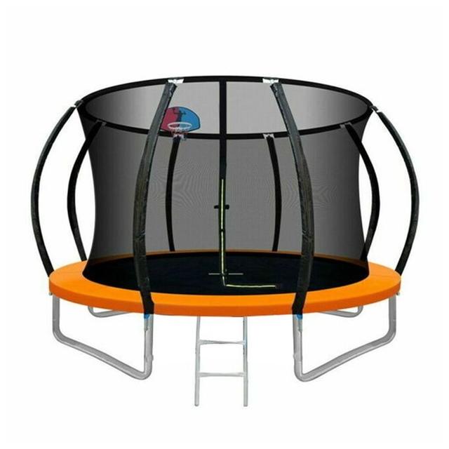 Megastar - Jump N Bounce Trampoline W/ Basketball Hoop 8ft - Orange