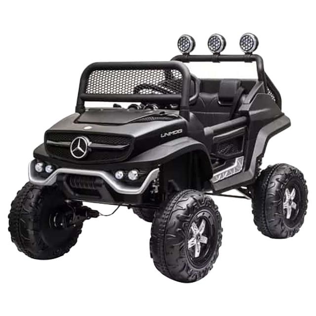 Megastar - Ride On 12V Mercedes Benz Juniors UNIMOG Electric Car - Black