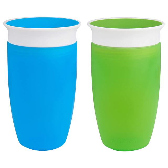 Munchkin - Miracle 360 Trainer Cup - Pack of 2 - 296ml - Green/Blue