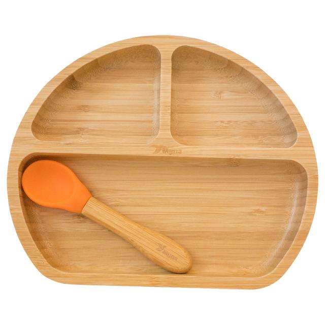 Myna Box - Round Bamboo Plate - Orange