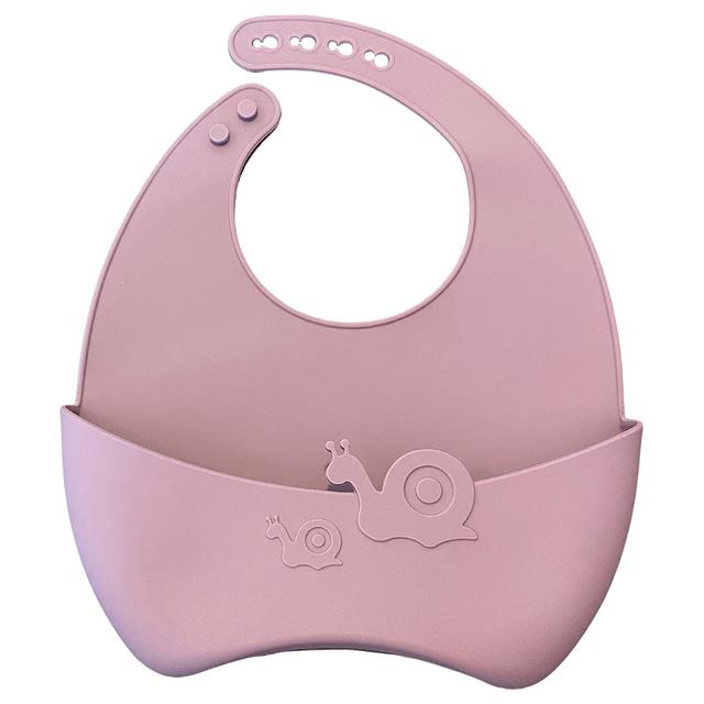 Myna Box - Snail Silicone Bib - Blush Pink