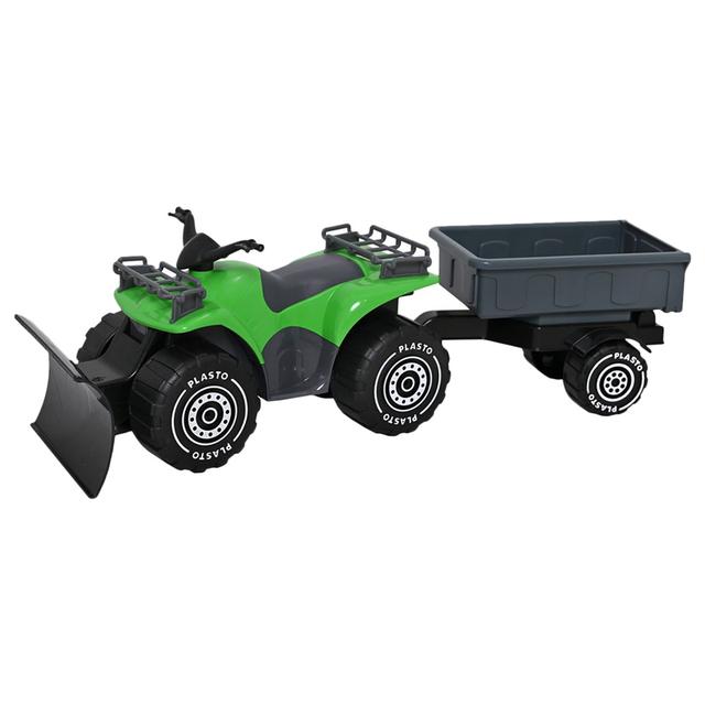 Plasto - Quadbike With Trailer - 52 cm - Green