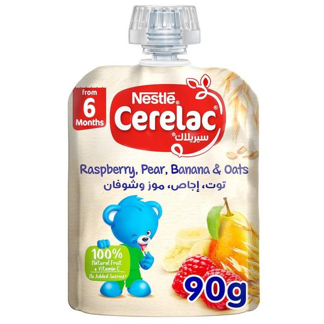 Nestle - Cerelac Fruits Puree Pouch Raspberry, Pear, Banana 90g