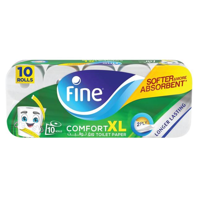 Fine - Comfort XL Toliet Tissue Paper - Soft 2 Ply - 10 Rolls